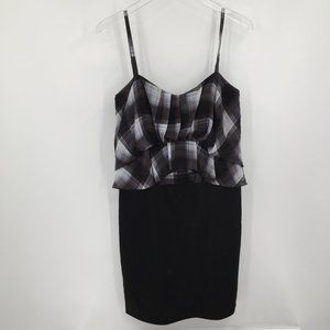 BCBGMaxAzria Black and White Plaid Dress